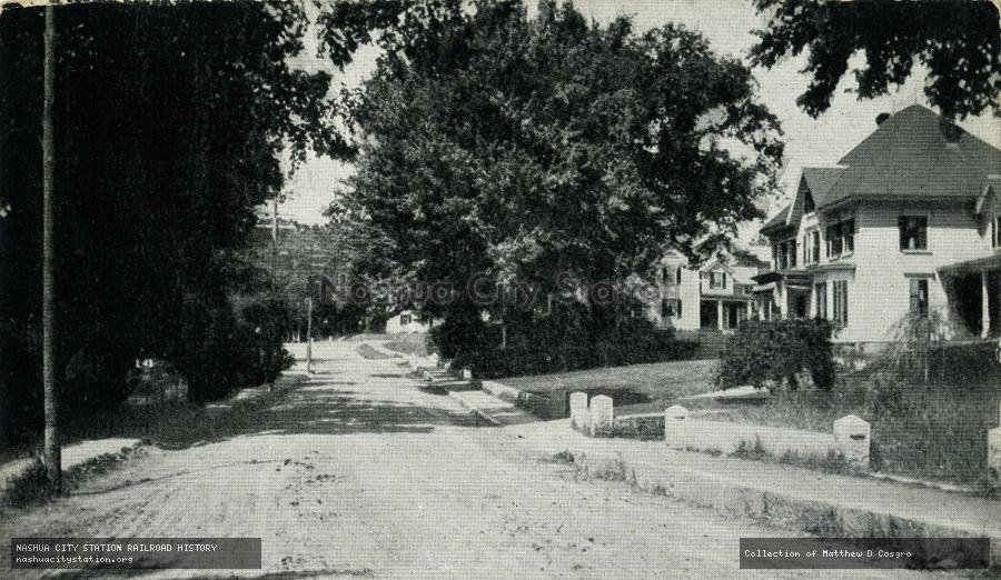 Postcard: Amherst Street, west, Milford, N.H.